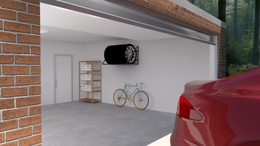 Le rangement aux murs et l'entreposage au plafond du garage