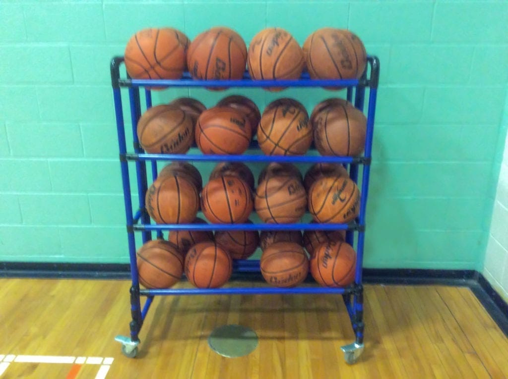 Basketball ball mobile rack