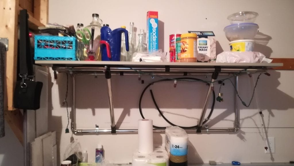 Laundry room DIY shelves