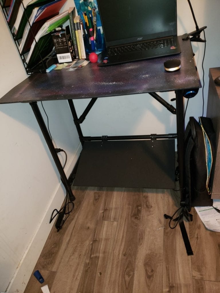 DIY desk with footrest