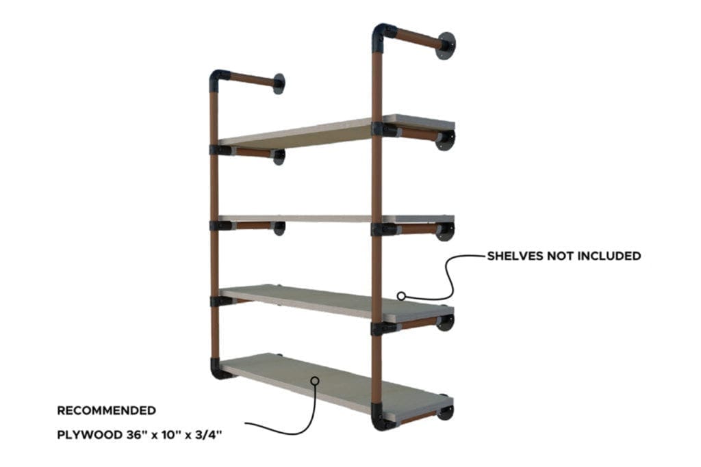 DIY pipe shelves