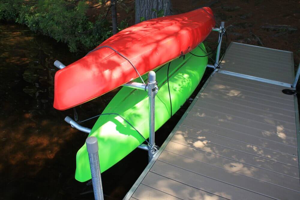 Kayak rack for the dock