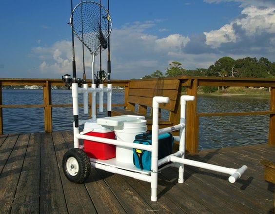 This image shows a  custom fishing cart.