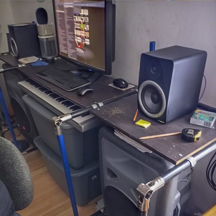 DIY recording studio desk