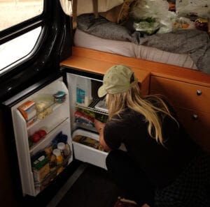 this image shows a fridge for van conversion project