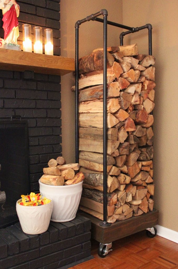 Porte-bûches de bois de chauffage intérieur, support de bois de