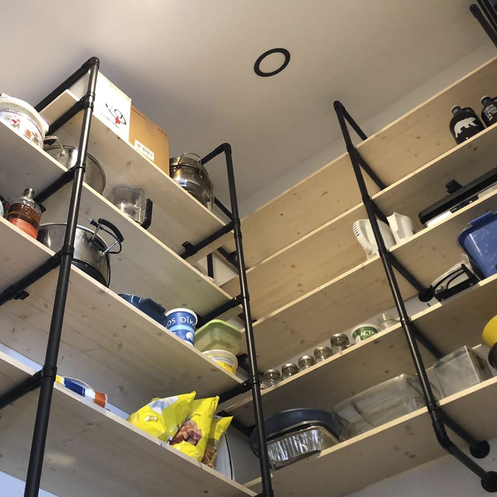 diy walk-in pantry shelves