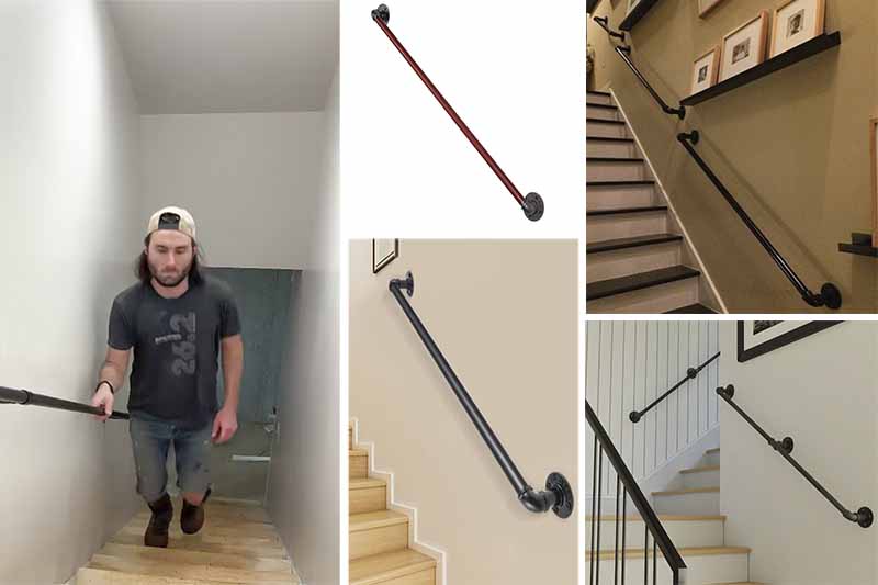 Industrial Pipe Stair Railing: Ideas and How to Build It! - tinktube