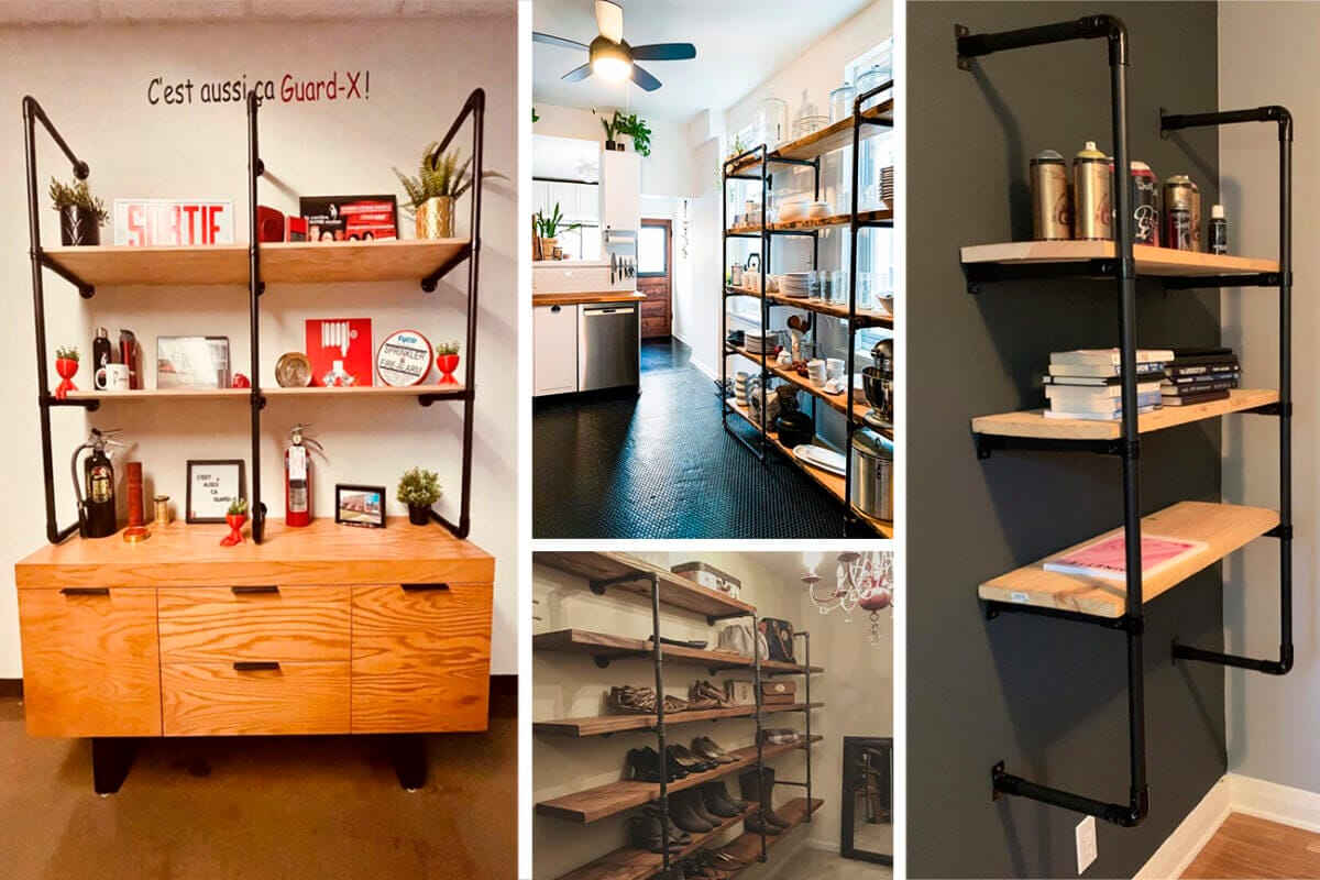 Creating Practical Elegance: 15 Industrial Pipe Shelves Ideas - tinktube