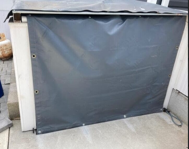 Cover frame for basement exit exterior by Thomas